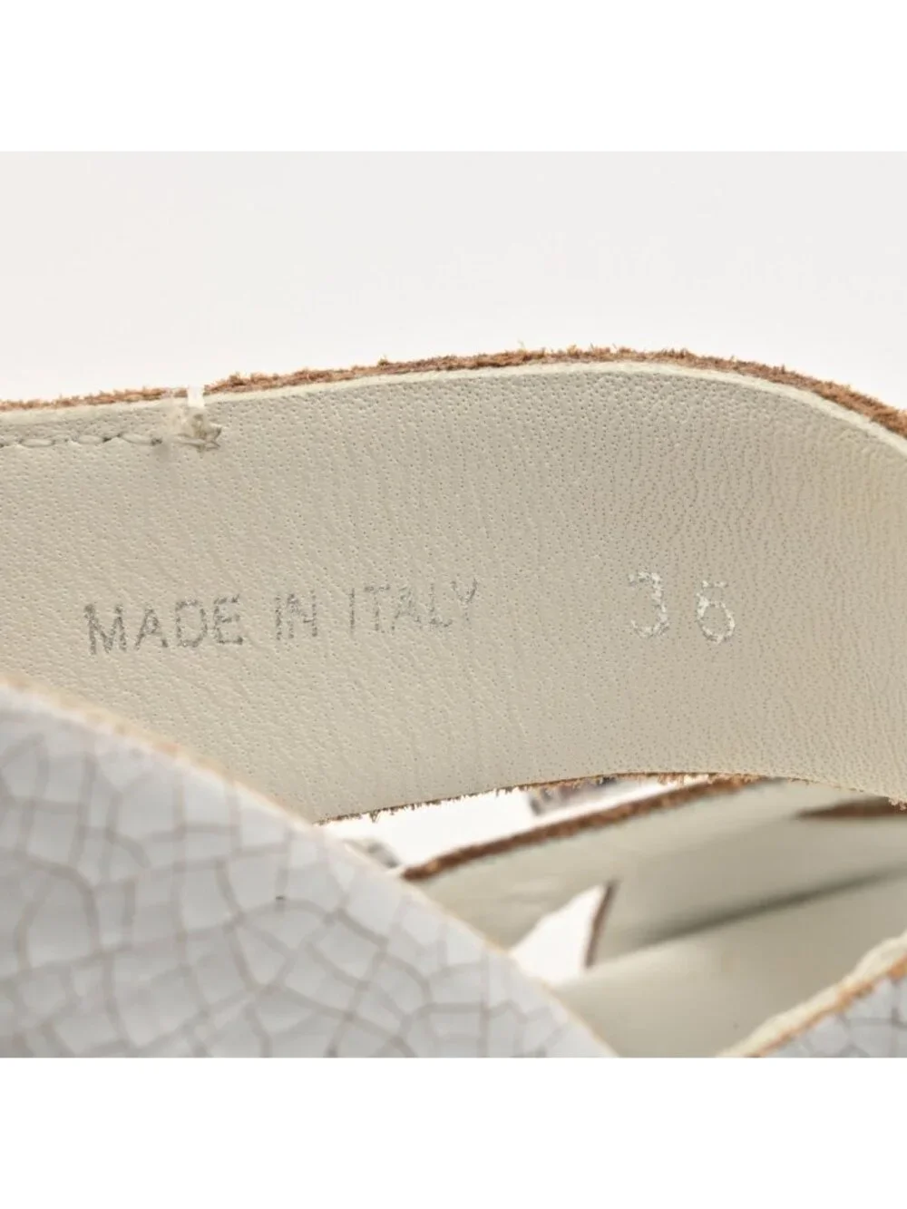 Miu Miu Sandals White Bijou Crack Leather